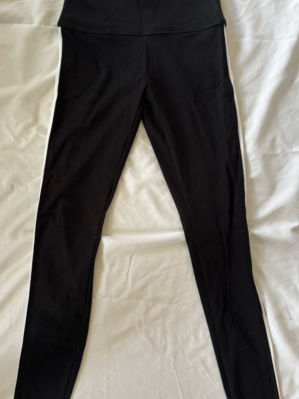 Victoria's Secret Black Leggings with White Side Stripe